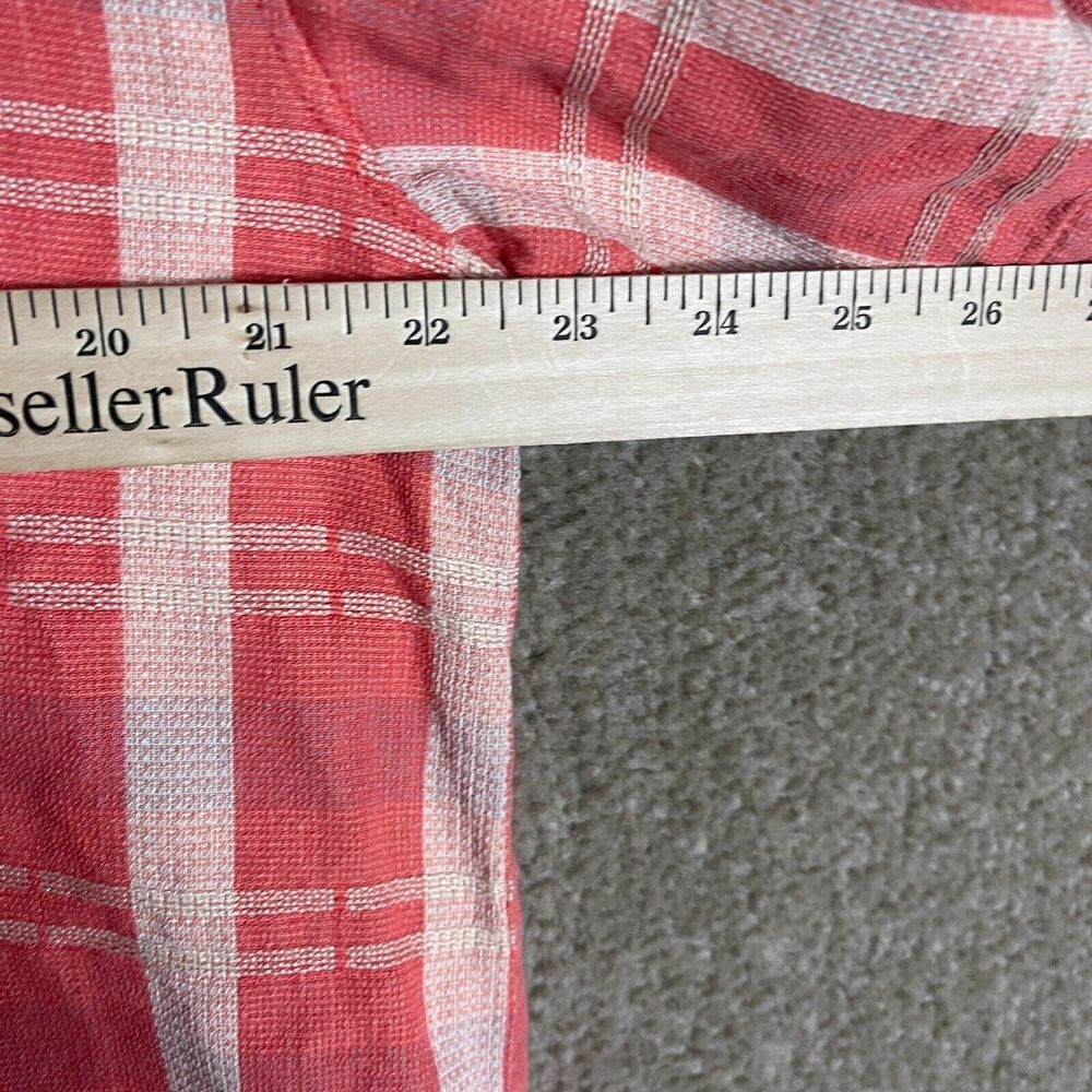 Tommy Bahama Shirt Mens Medium M Pink/White Plaid Short Sleeve Silk Blend Casual - Picture 6 of 10